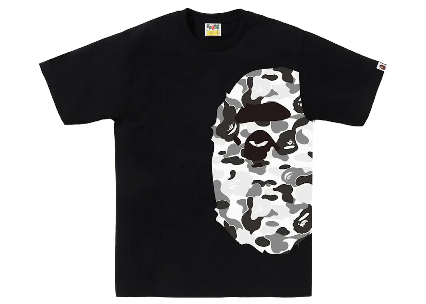 Bape Big Ape Head Side Grey Camo Black Tee