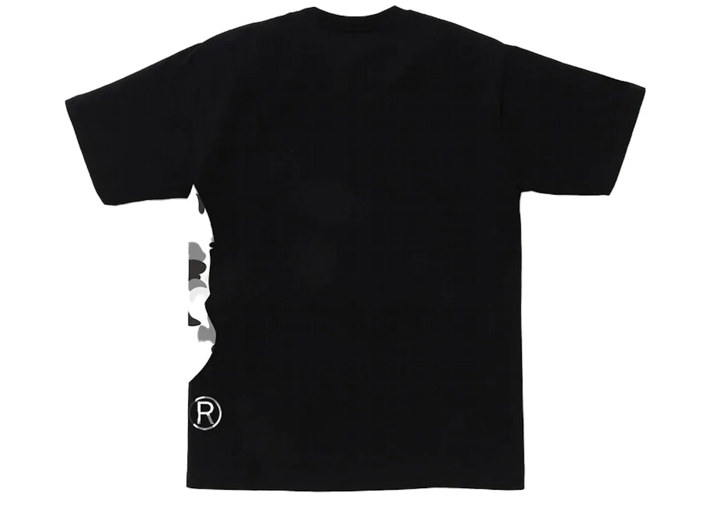 Bape Big Ape Head Side Grey Camo Black Tee