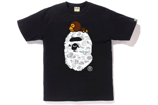 Bape Milo On Big Ape Head Space Camo Black Tee