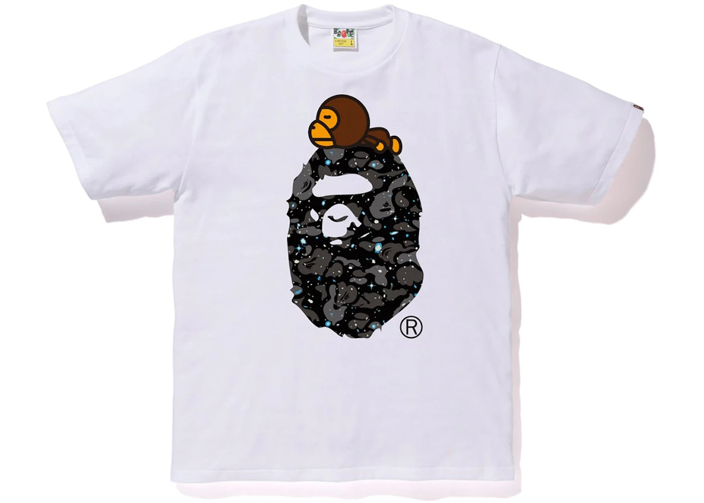 Bape Milo On Big Ape Head Space Camo White Tee