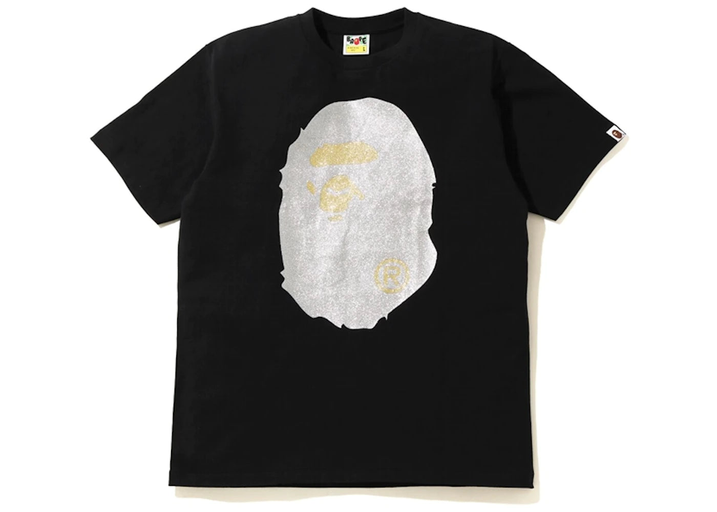 Bape Glitter Big Ape Head Black / Silver Tee