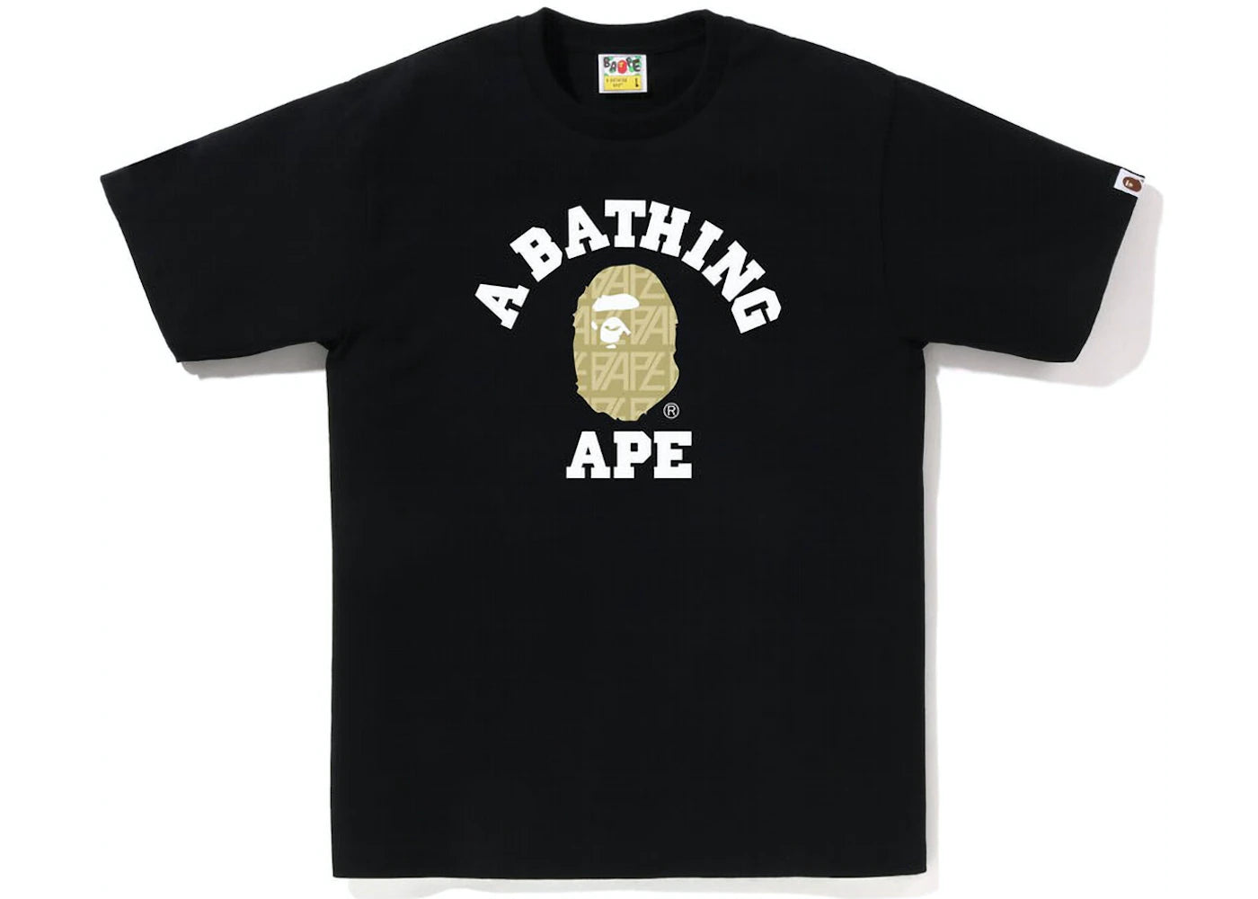 Bape Logo Monogram College Black / Beige Tee