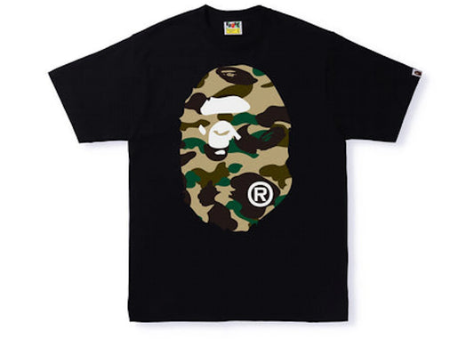 Bape 1st Camo Big Ape Head Black / Yellow Tee