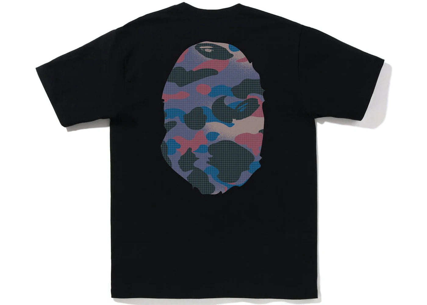 Bape Grid Camo Big Ape Head Black / Purple Tee