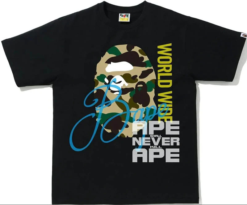 Bape World Gone Mad Black / Green Tee