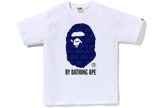 Bape Logo Monogram By Bathing Ape White / Navy Tee