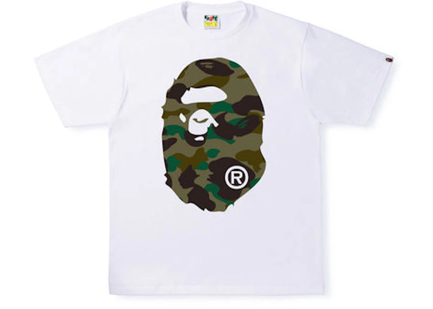 Bape 1st Camo Big Ape Head White / Green Tee