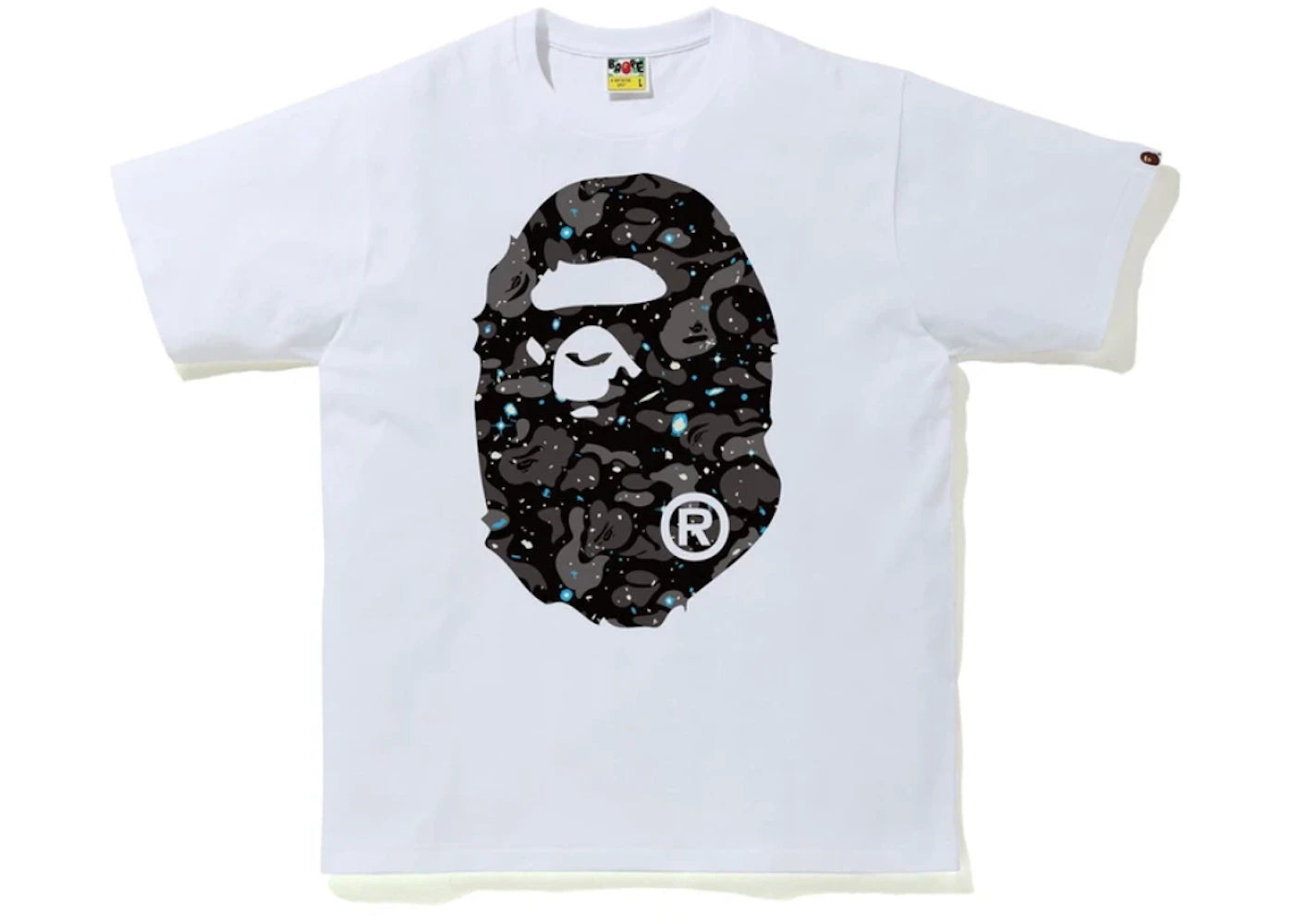 Bape Space Camo Big Ape Head White Tee