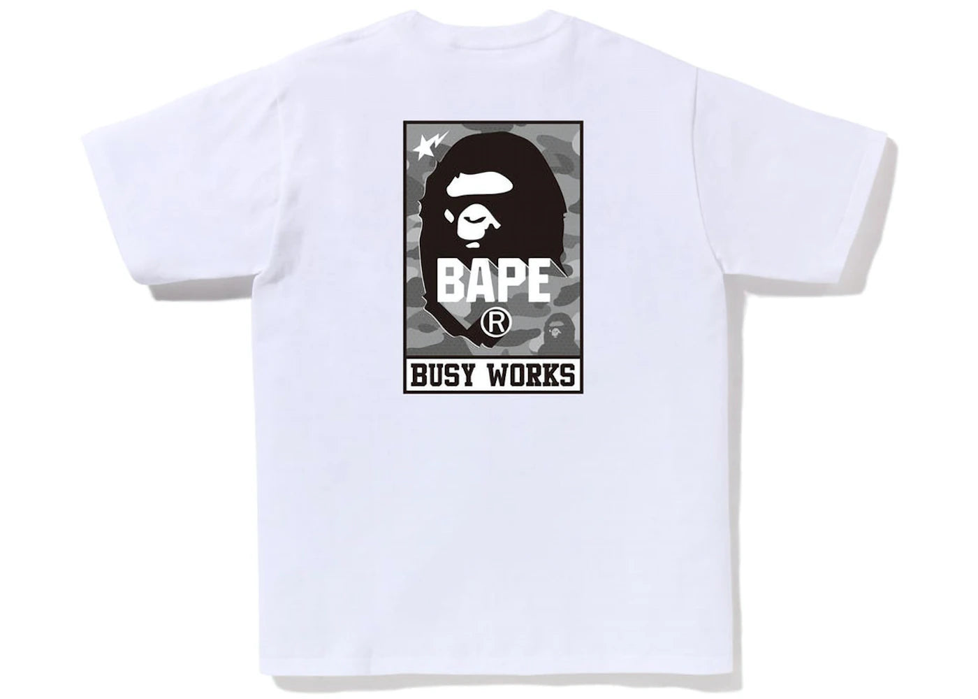 Bape Honeycomb Camo Bape Busy Works White / Grey Tee