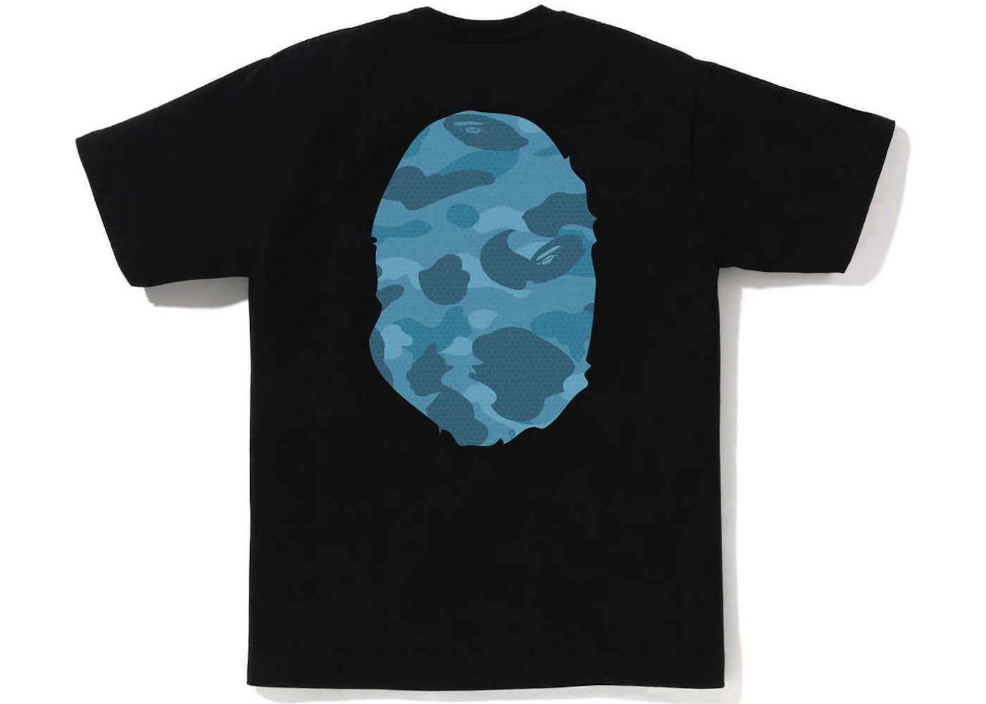 Bape Honeycomb Camo Big Ape Head Tee Black / Blue Tee