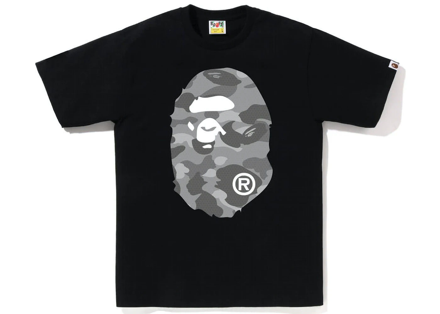 Bape Space Camo Big Ape Head Black Tee