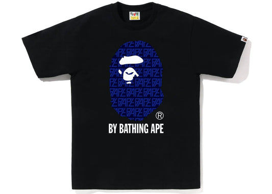 Bape Logo Monogram By Bathing Ape Black / Navy Tee