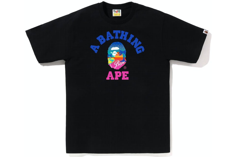 Bape Sunset Beach College Black Tee