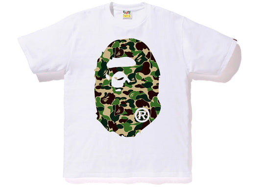 Bape ABC Camo Big Ape Head White / Green Tee