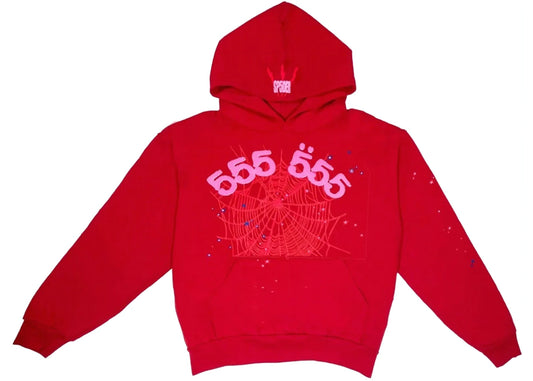 Sp5der Angel Number Red Hoodie