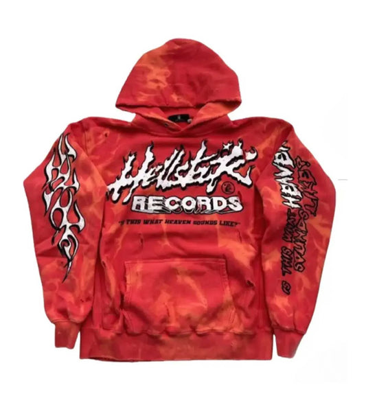 Hellstar Unrealesed Tie Dye Hoodie Red