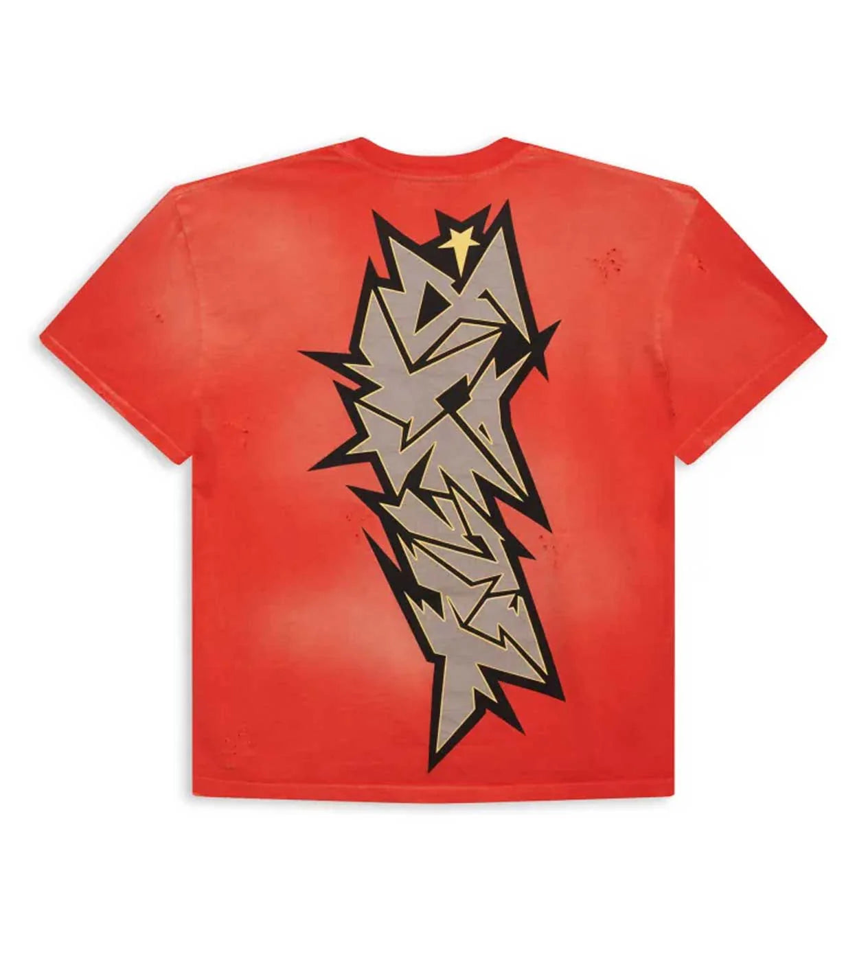 Hellstar Cracked Logo Distressed T-shirt Red