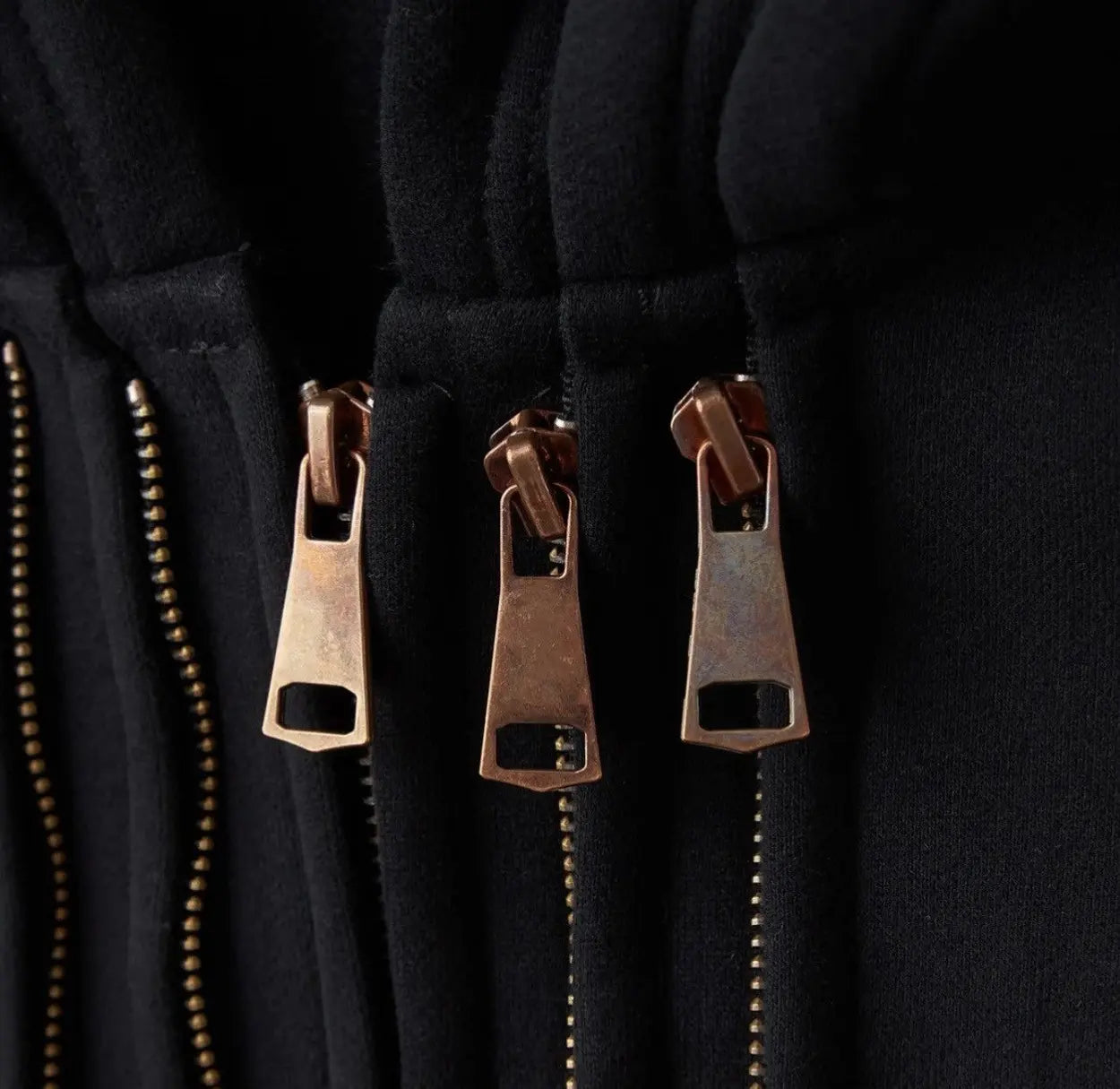 GOLD + VINTAGE GALLERY 'Triple Black' Zip-up Hoodie